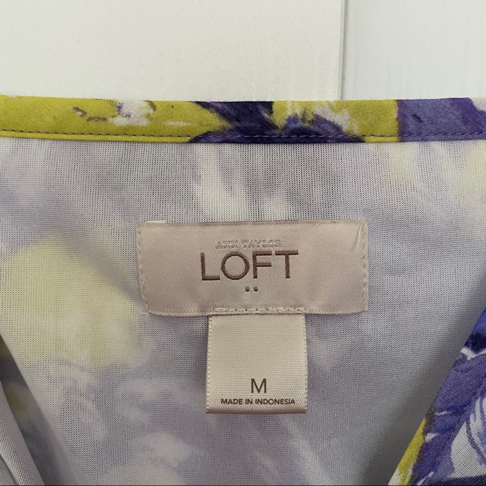Loft floral purple maxi dress - size M - Picture 4 of 4